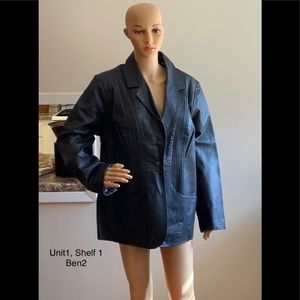 Denim & Co. Leather Jacket black 1X jacket!